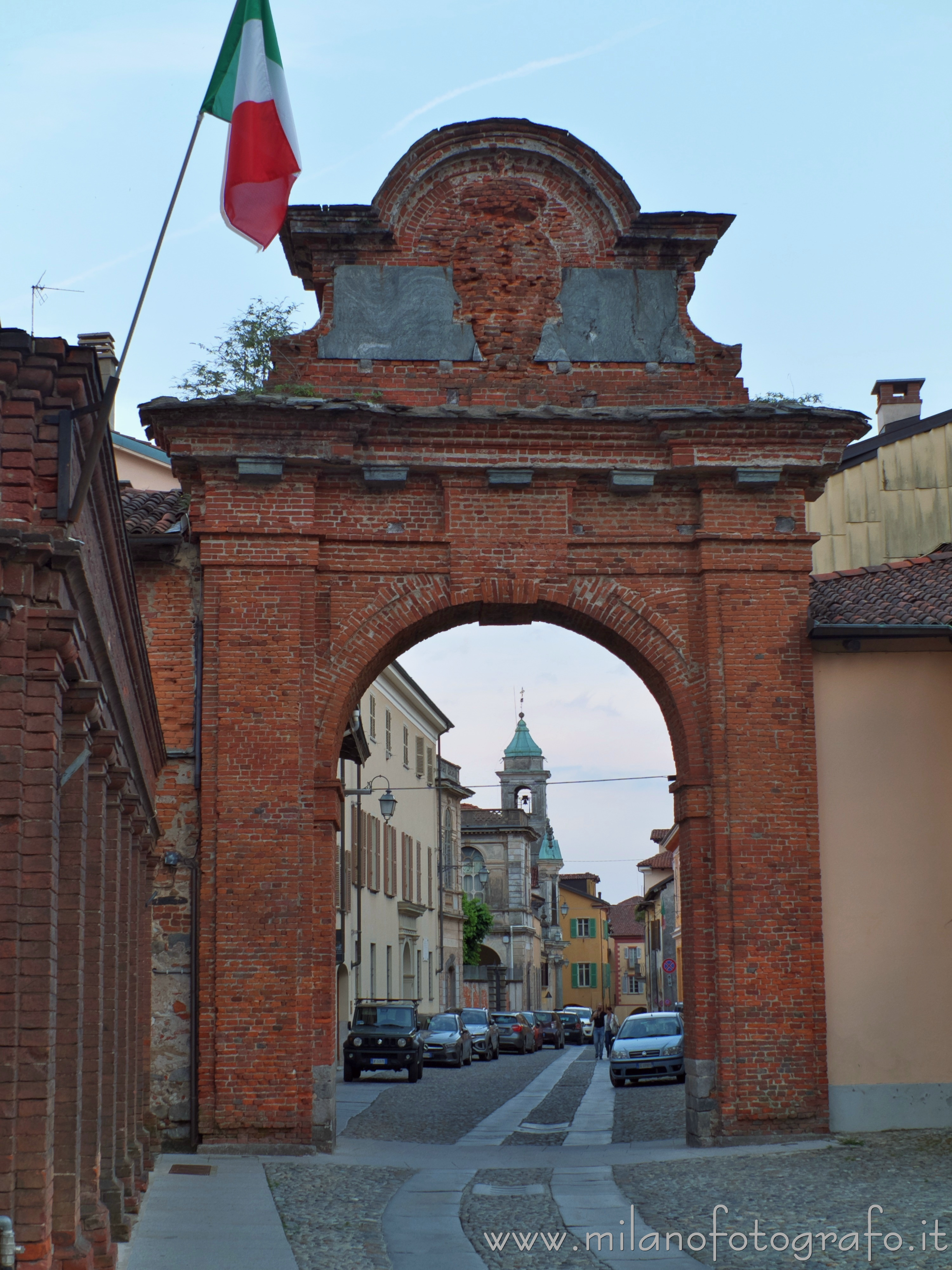 Biella (Italy) - Torrazza gate at dusk